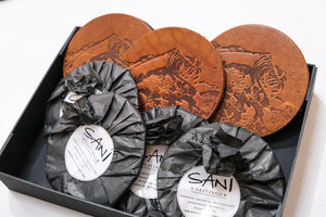 Sani Kneitinger - Exclusive Alpspitz' coaster made of leather