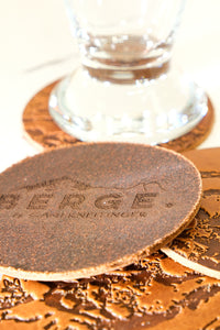 Sani Kneitinger - Exclusive Alpspitz' coaster made of leather