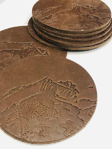 Sani Kneitinger - Exclusive Alpspitz' coaster made of leather